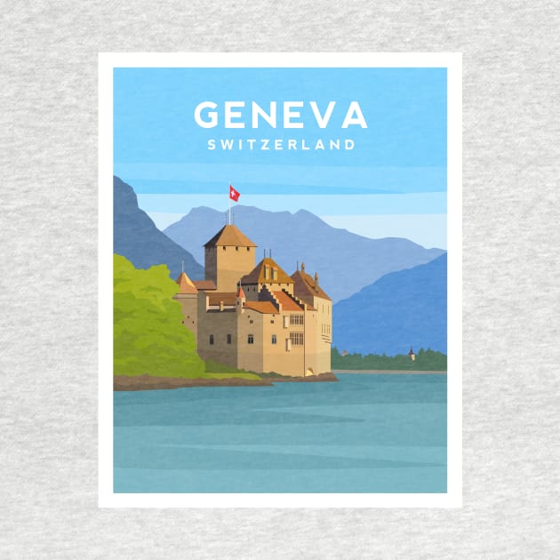 Lake Geneva, Switzerland - Chillon Castle by typelab